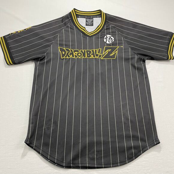 Dragon Ball-Z Goku Jersey size S Box Lunch Crunchy Roll Black Yellow Pinstripe - Picture 1 of 9